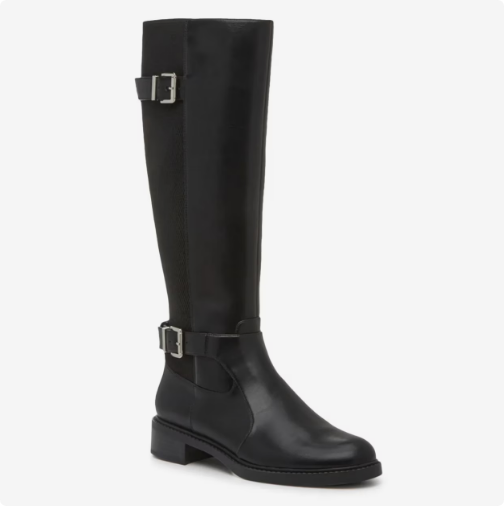 Women's Kelly & Katie Women's Sham Wide Width Wide Calf Knee High Riding Boot - Black Wide
