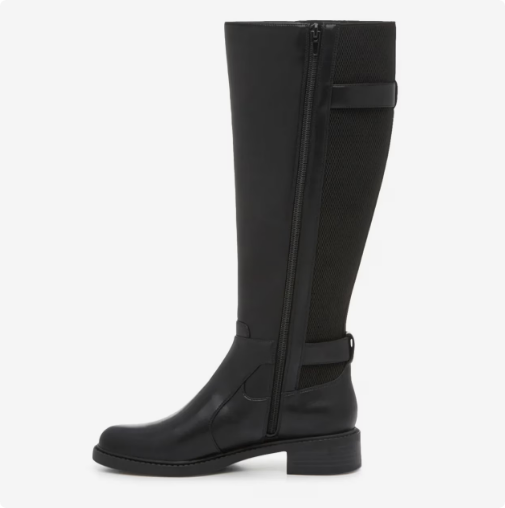 Women's Kelly & Katie Women's Sham Wide Width Wide Calf Knee High Riding Boot - Black Wide