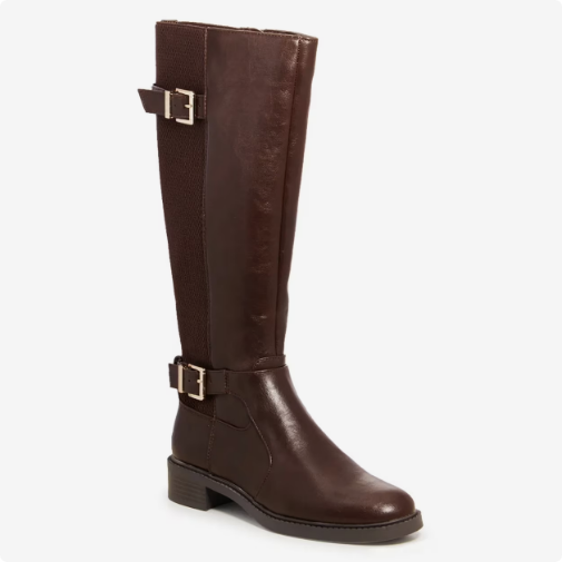 Women's Kelly & Katie Women's Sham Knee High Riding Boot - Brunette