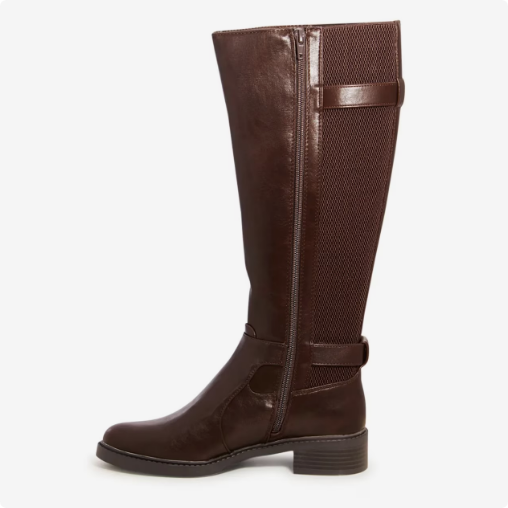 Women's Kelly & Katie Women's Sham Knee High Riding Boot - Brunette