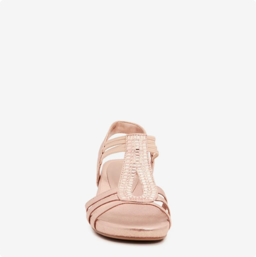 Women's Kelly & Katie Valka Wedge Wide Width Sandal - Dusty Rose