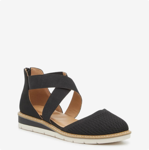 Women's Kelly & Katie Women's Laurna Closed Toe Wedge Sandal - Black Wide