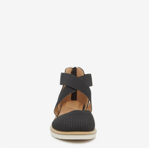 Women's Kelly & Katie Women's Laurna Closed Toe Wedge Sandal - Black Wide