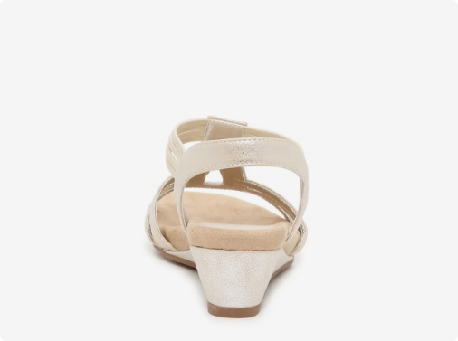 Women's Kelly & Katie Valka Wedge Wide Width Sandal - Champagne Wide