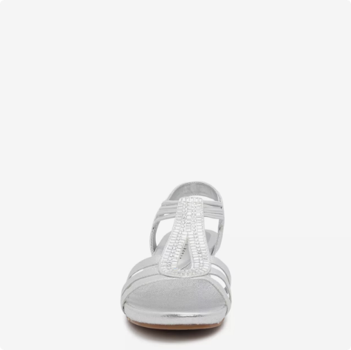Women's Kelly & Katie Valka Wedge Wide Width Sandal - Silver
