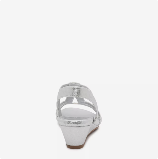 Women's Kelly & Katie Valka Wedge Wide Width Sandal - Silver