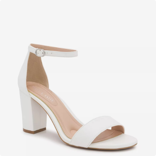 Women's Kelly & Katie Hailee Dress Wide Width Sandal - White Wide