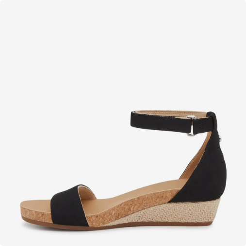 Women's Kelly & Katie Neriah Wedge Sandal - Black Nubuck