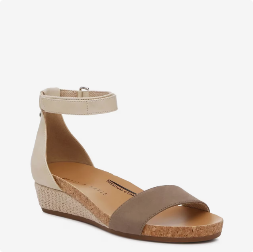 Women's Kelly & Katie Neriah Wedge Sandal - Taupe Nubuck Wide