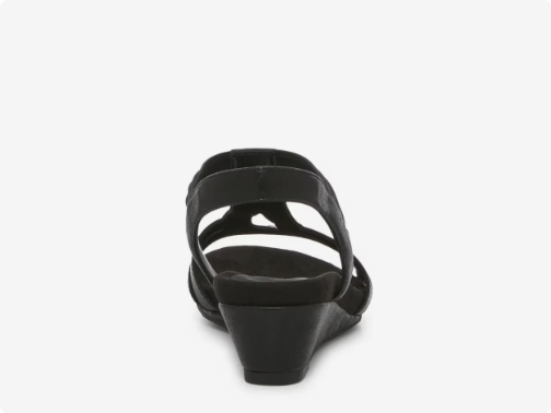 Women's Kelly & Katie Valka Wedge Evening Sandal - Black Wide