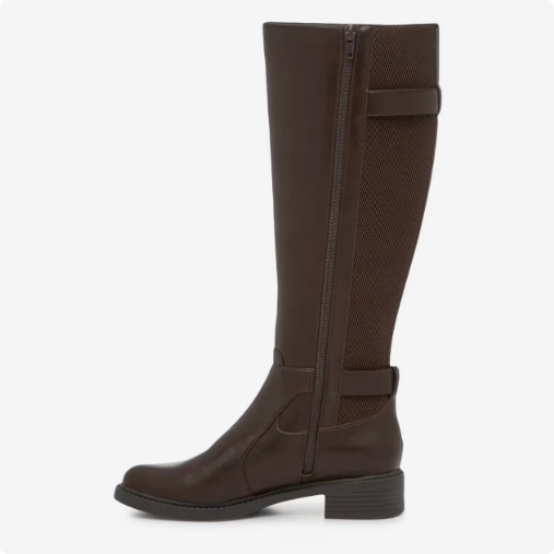 Women's Kelly & Katie Women's Sham Wide Width Wide Calf Knee High Riding Boot - Brunette Wide