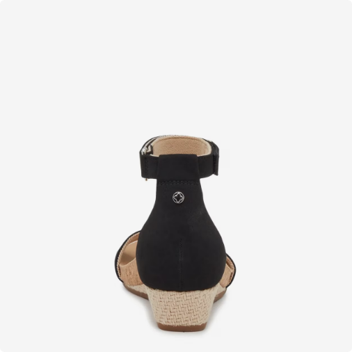 Women's Kelly & Katie Neriah Wedge Sandal - Black Nubuck Wide